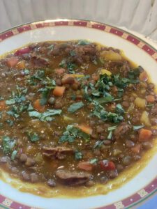 picture of a bowl of Chorizo and Lentil Soup