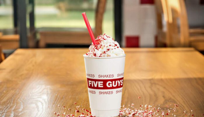 Five Guys Launches Candy Cane Crunch Shake