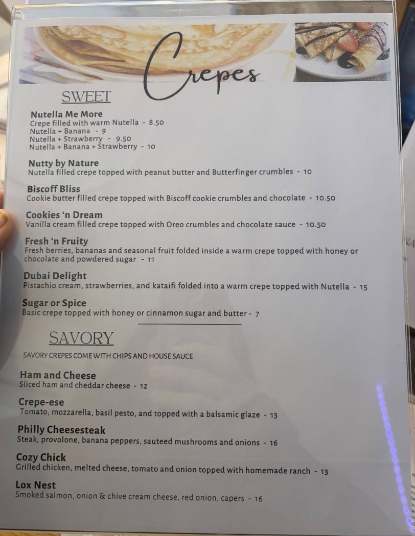menu picture courtesy Darla Frederick